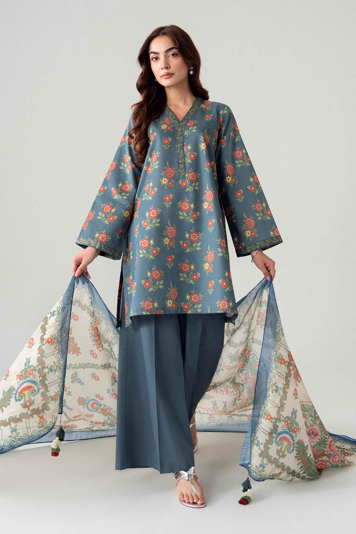 3 Piece - Digital Printed Suit - U3P-NISHA26WV1-56