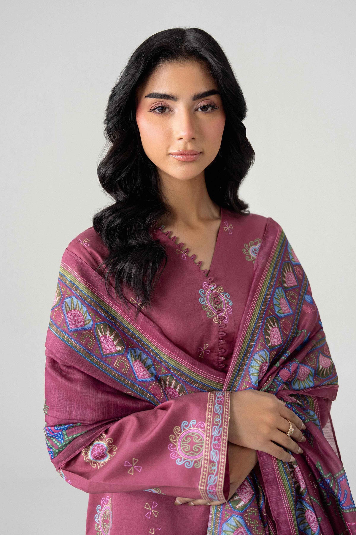 3 Piece - Digital Printed Suit - U3P-NISHA26WV1-57