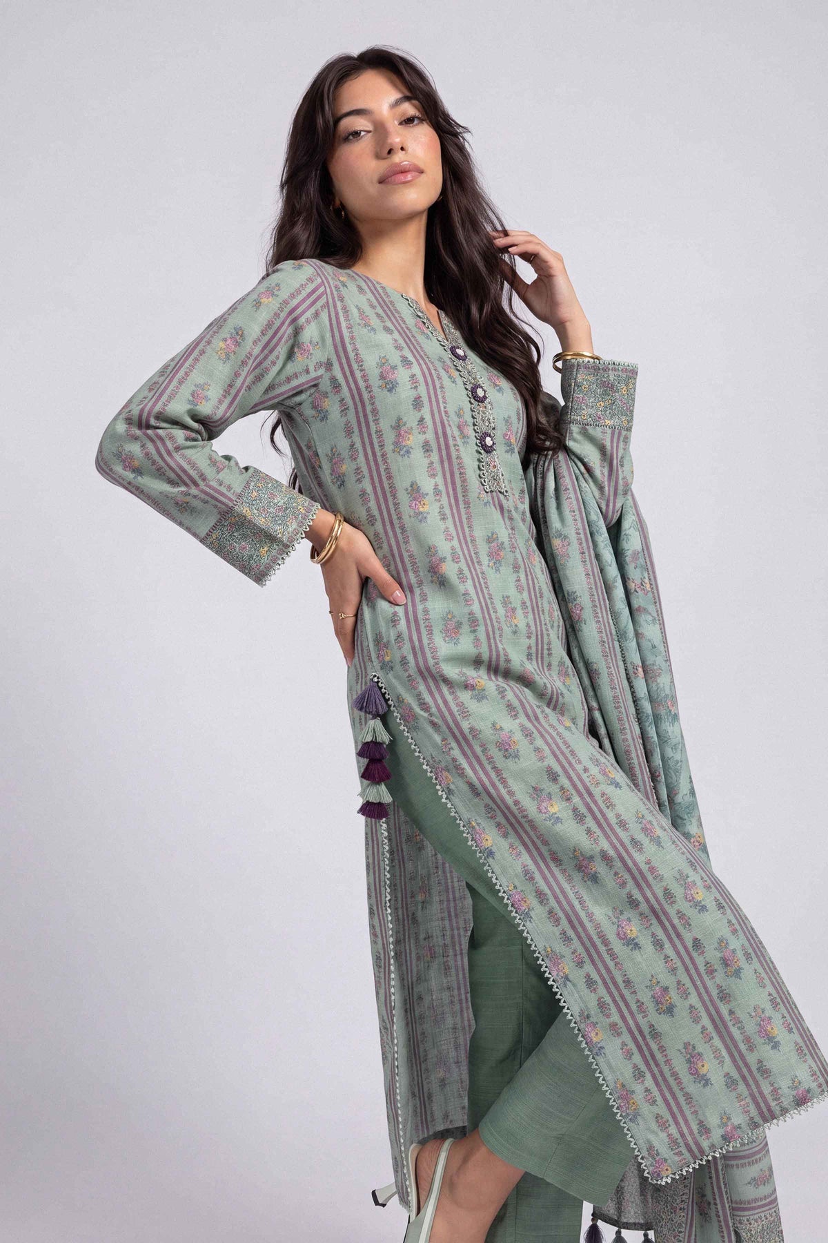 3 Piece - Printed Suit - U3P-NISHA26WV1-88
