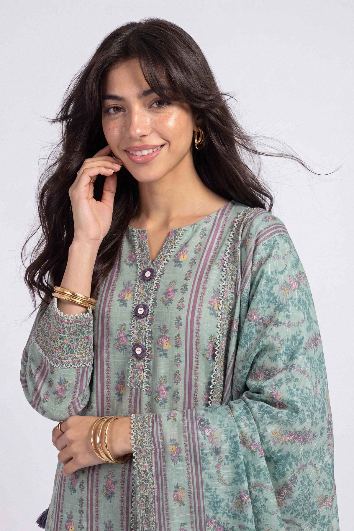 3 Piece - Printed Suit - U3P-NISHA26WV1-88