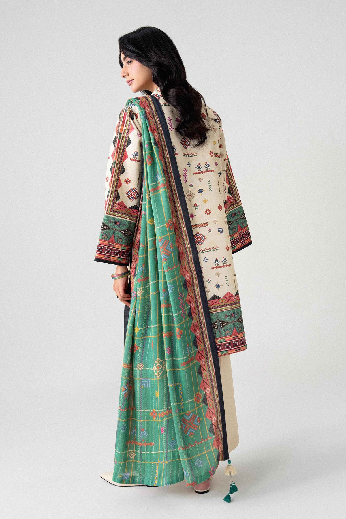 3 Piece - Digital Printed Suit - U3P-NISHA26WV1-97