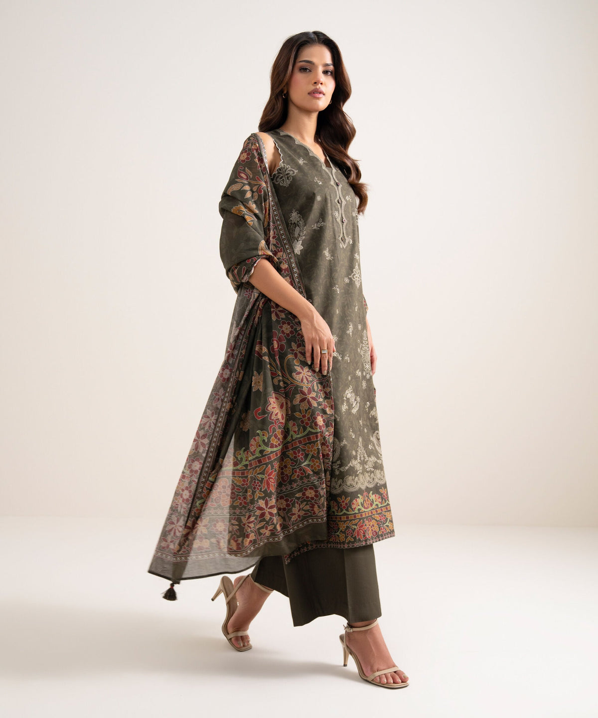 3 Piece - Printed Lawn Suit U3PDYS26V810
