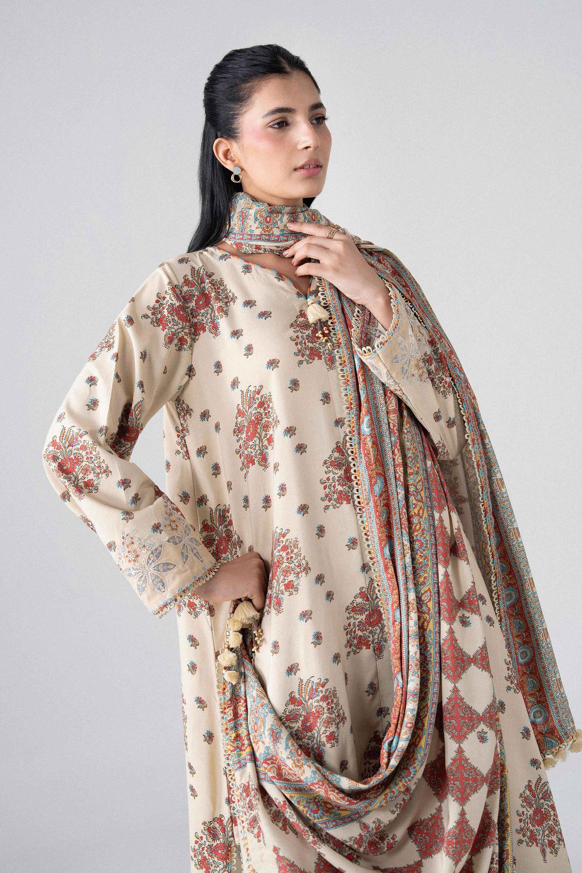 3 Piece - Printed Embroidered Suit - U3PE-NISHA26WV1-1