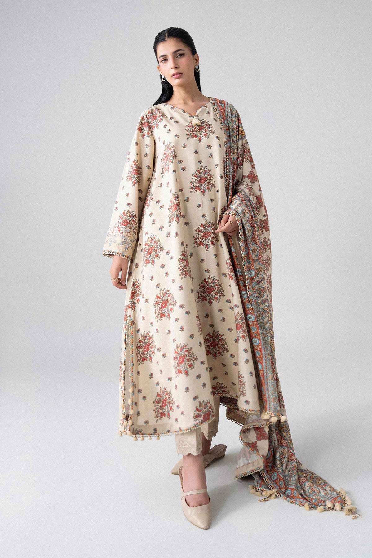 3 Piece - Printed Embroidered Suit - U3PE-NISHA26WV1-1