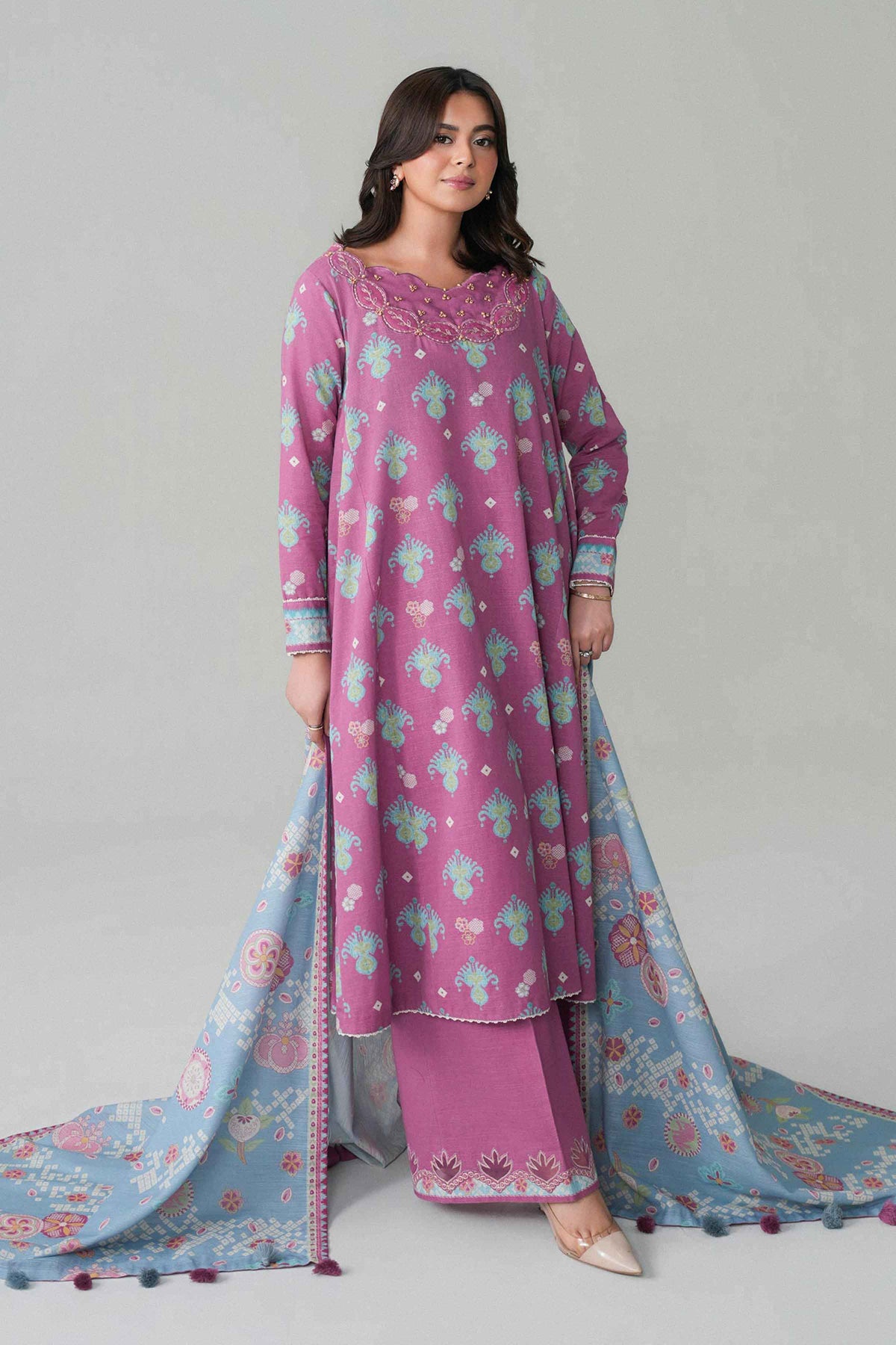 3 Piece - Printed Embroidered Suit - U3PE-NISHA26WV1-100