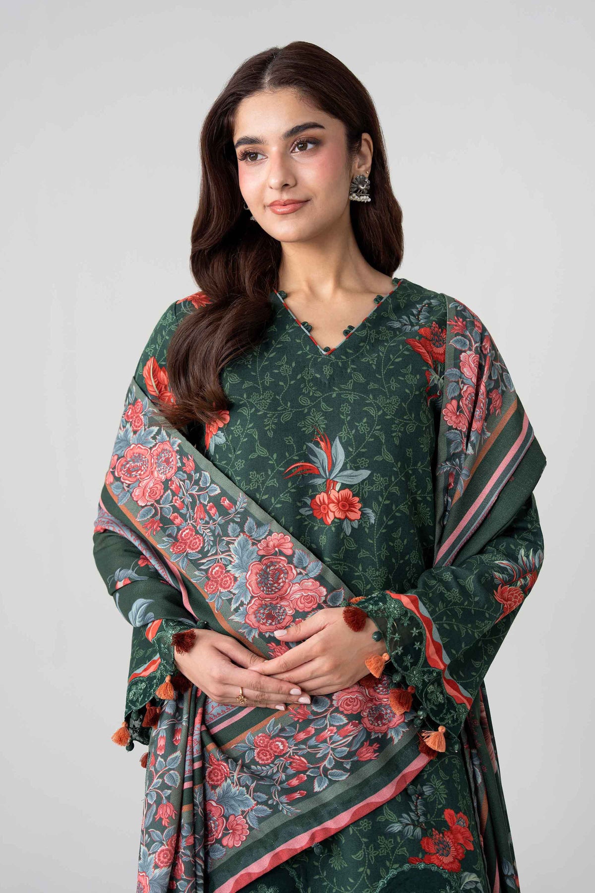 3 Piece - Digital Printed Embroidered Suit - U3PE-NISHA26WV1-117