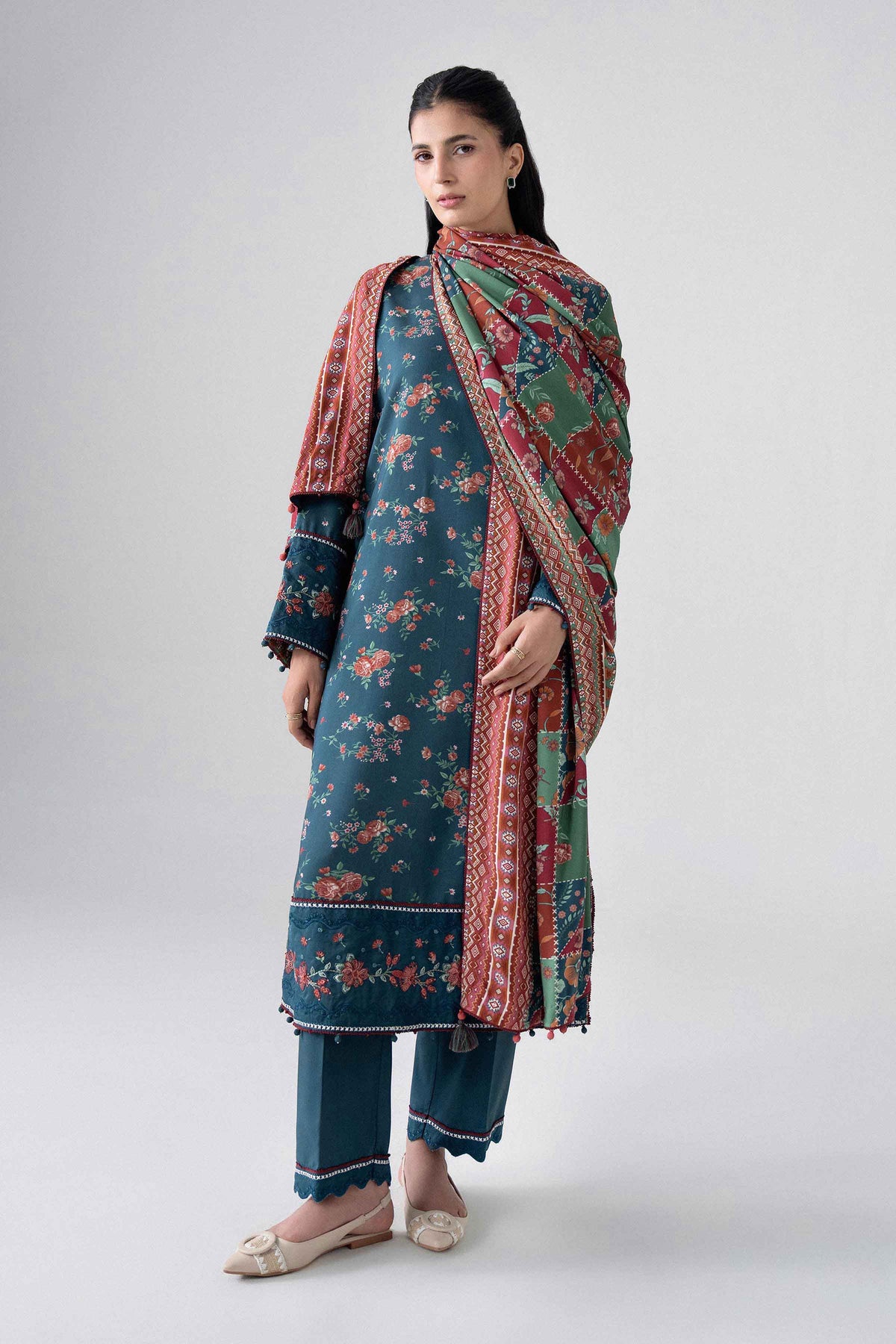3 Piece - Printed Embroidered Suit - U3PE-NISHA26WV1-12