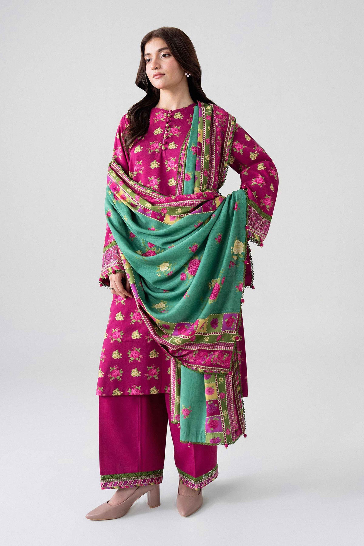 3 Piece - Printed Embroidered Suit - U3PE-NISHA26WV1-13