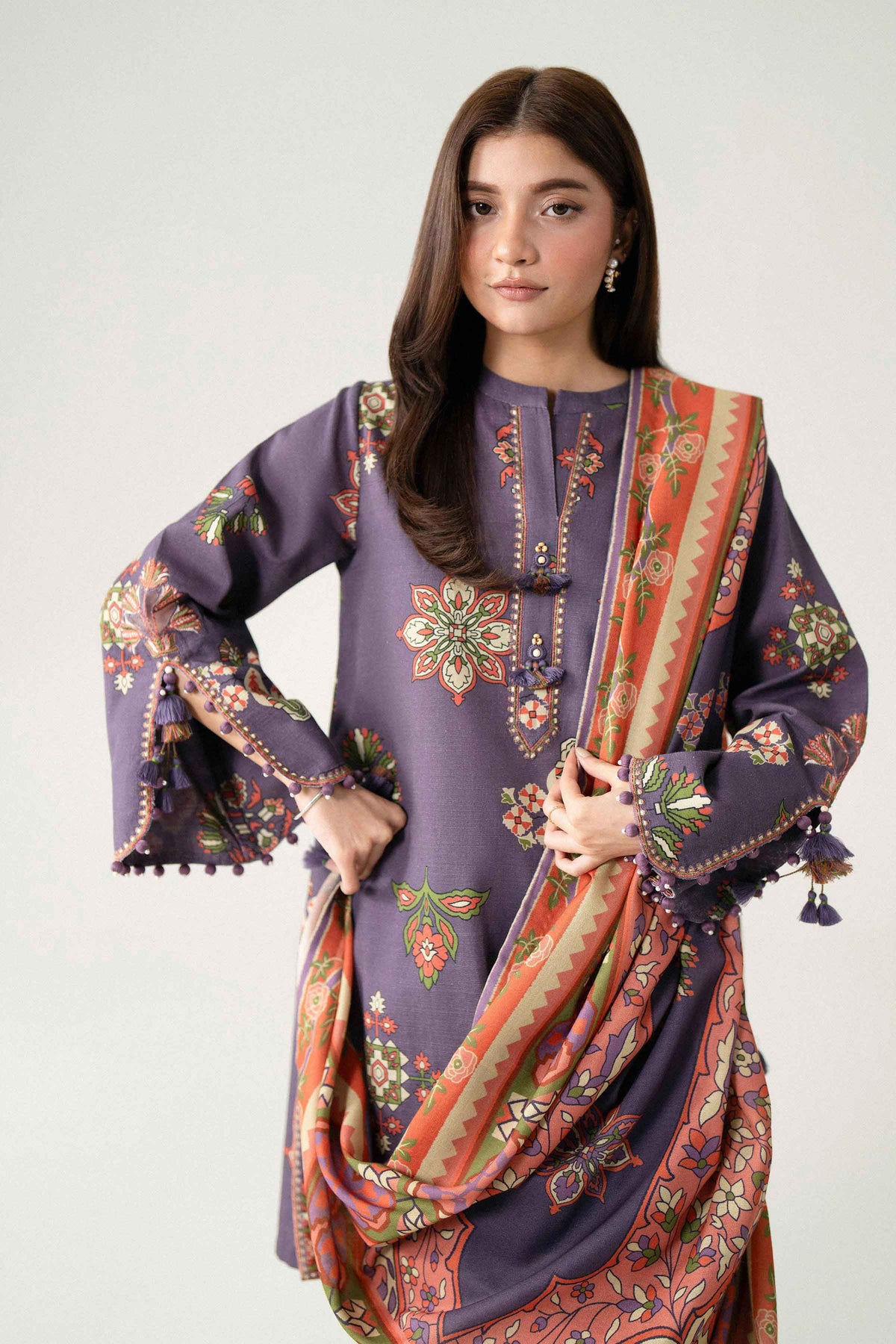 3 Piece - Printed Embroidered Suit - U3PE-NISHA26WV1-130