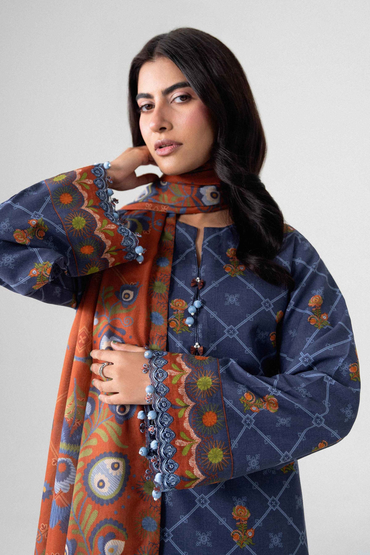 3 Piece - Printed Embroidered Suit - U3PE-NISHA26WV1-134