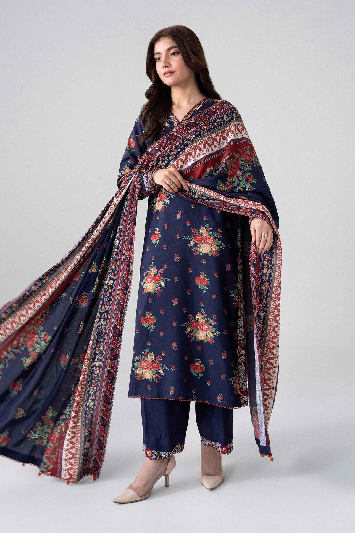 3 Piece - Printed Embroidered Suit - U3PE-NISHA26WV1-14