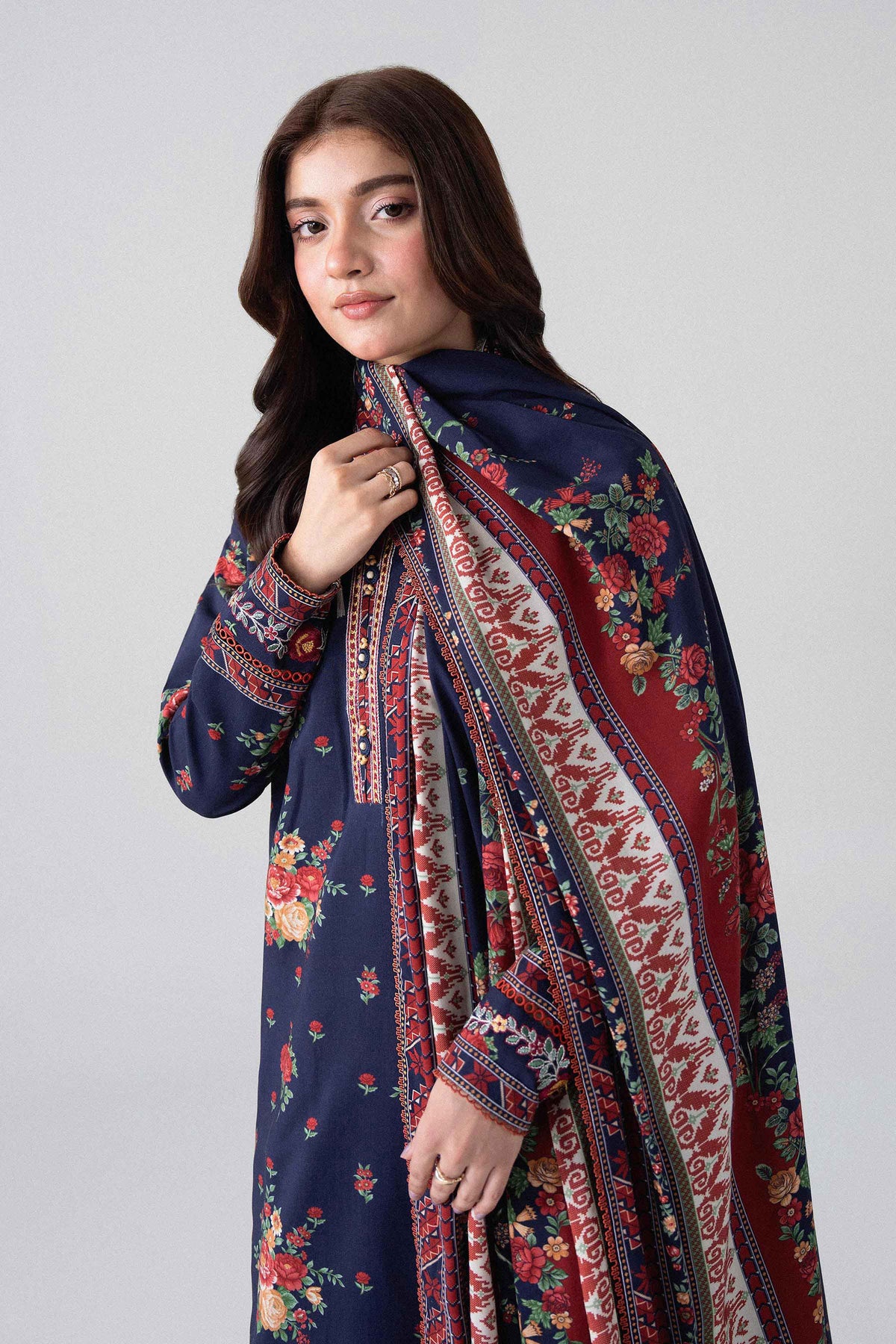 3 Piece - Printed Embroidered Suit - U3PE-NISHA26WV1-14