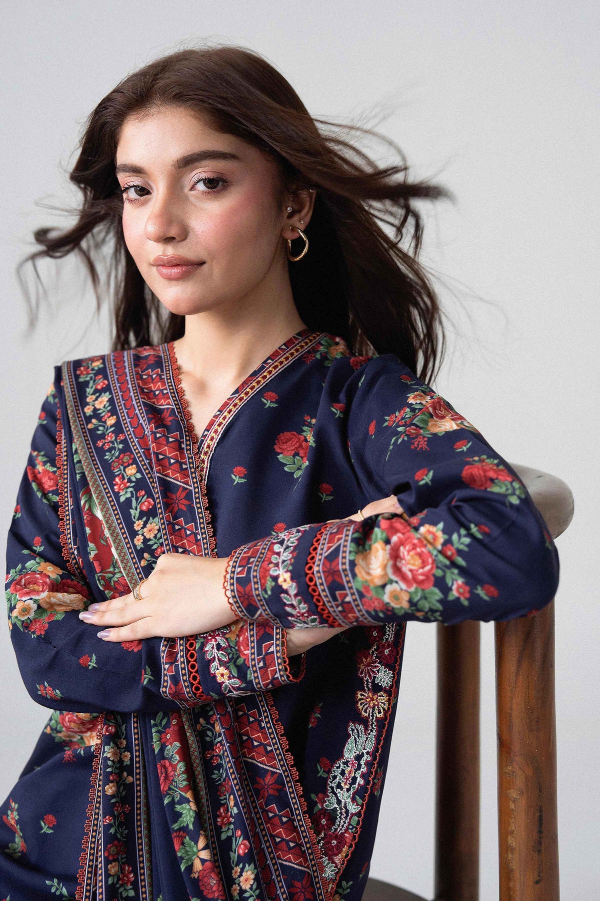 3 Piece - Printed Embroidered Suit - U3PE-NISHA26WV1-14