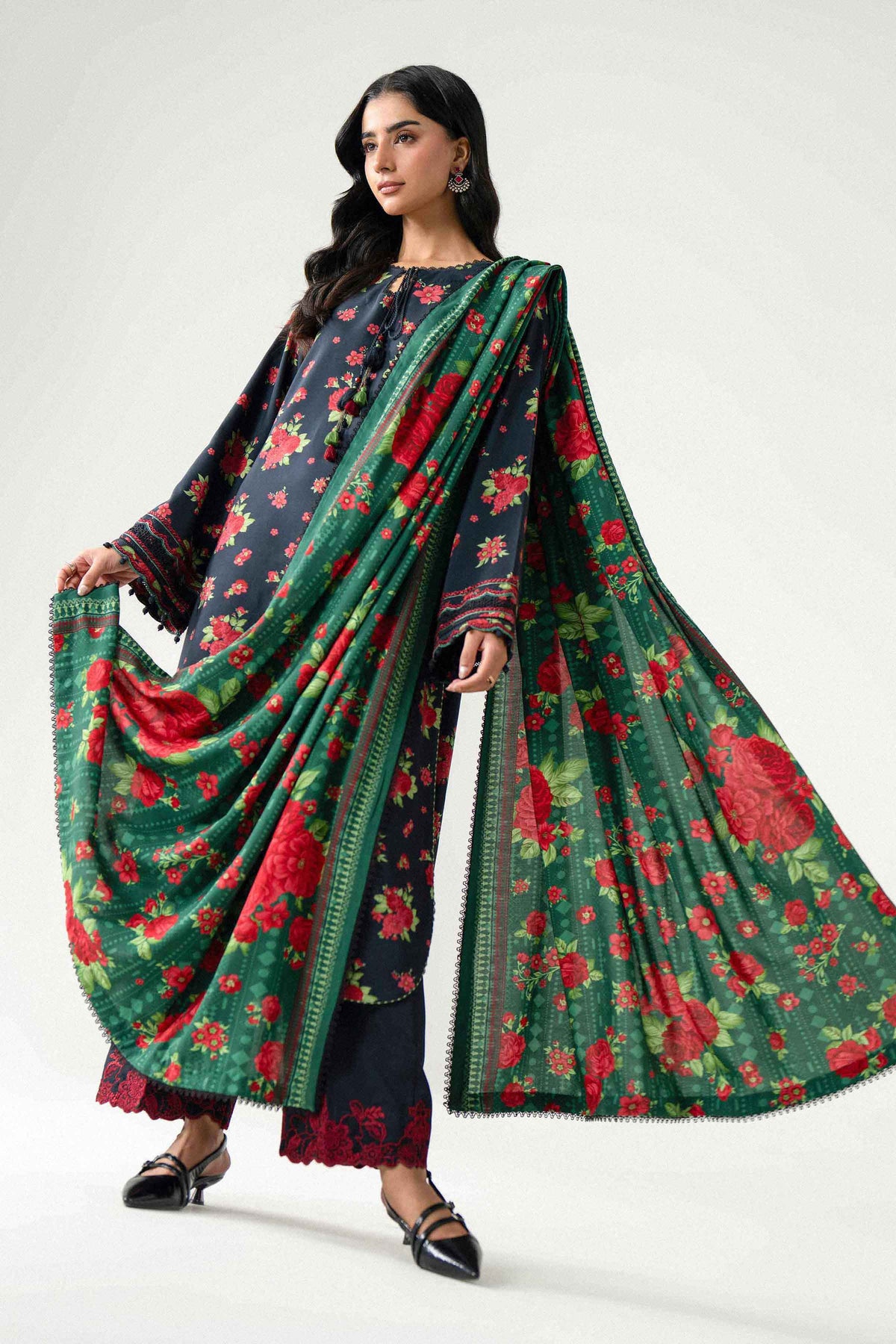 3 Piece - Printed Embroidered Suit - U3PE-NISHA26WV1-15