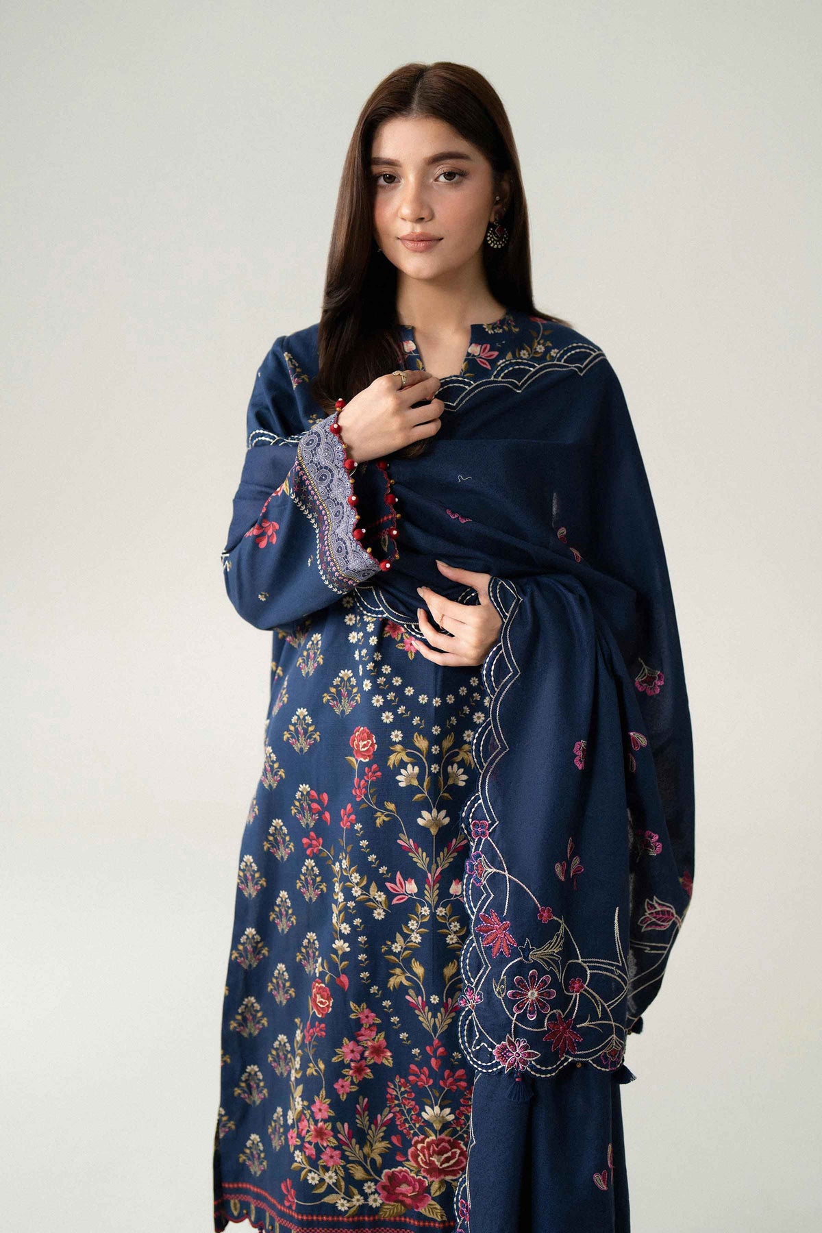 3 Piece - Digital Printed Embroidered Suit - U3PE-NISHA26WV1-151