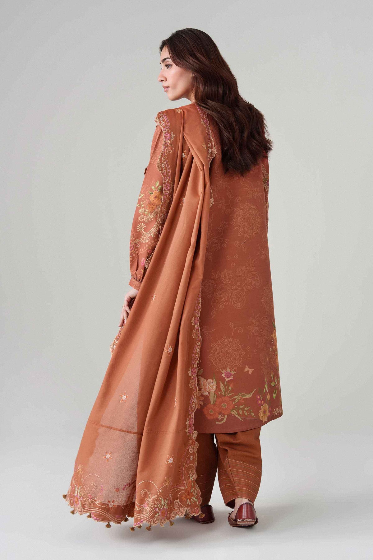 3 Piece - Digital Printed Embroidered Suit - U3PE-NISHA26WV1-153