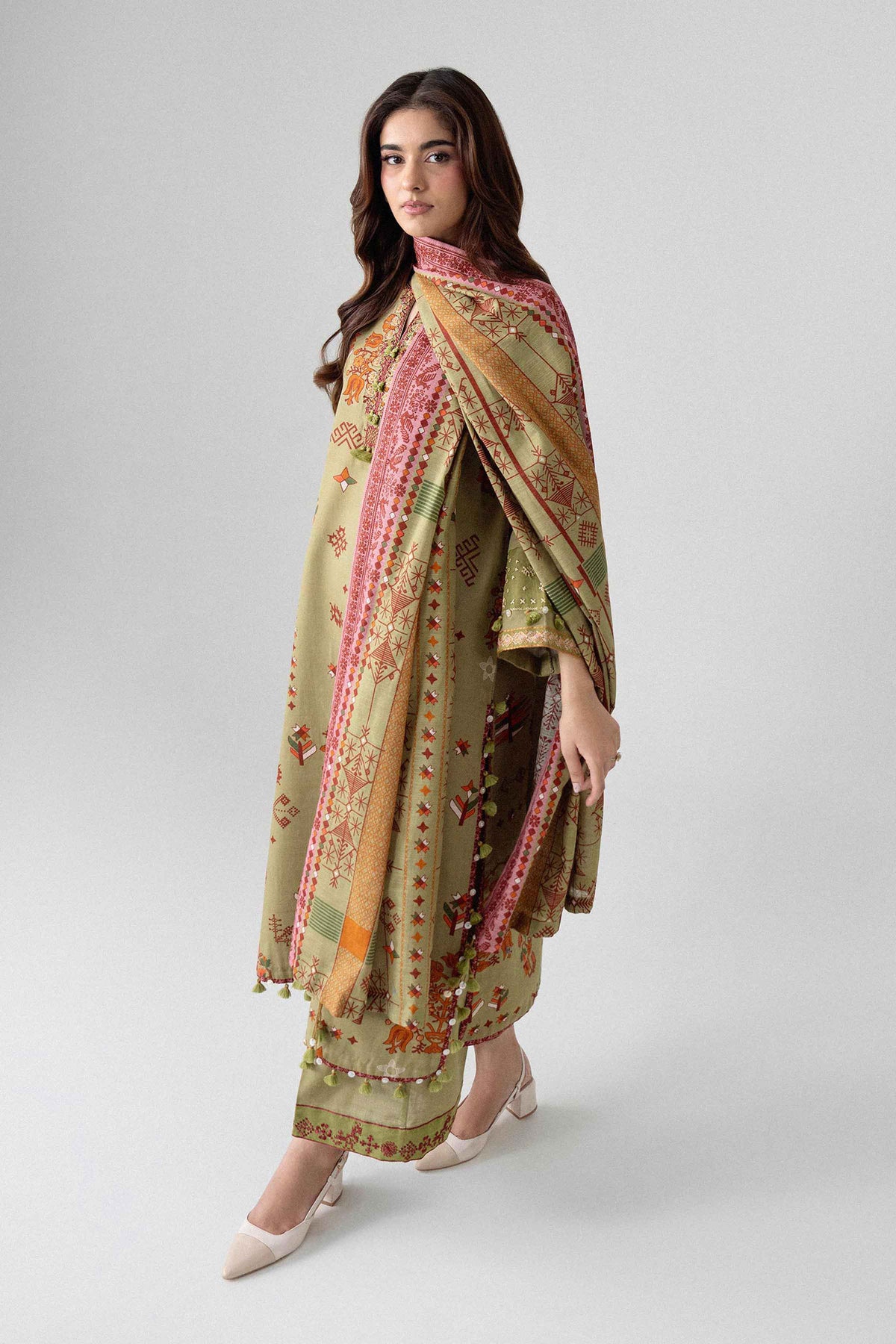 3 Piece - Printed Embroidered Suit - U3PE-NISHA26WV1-16