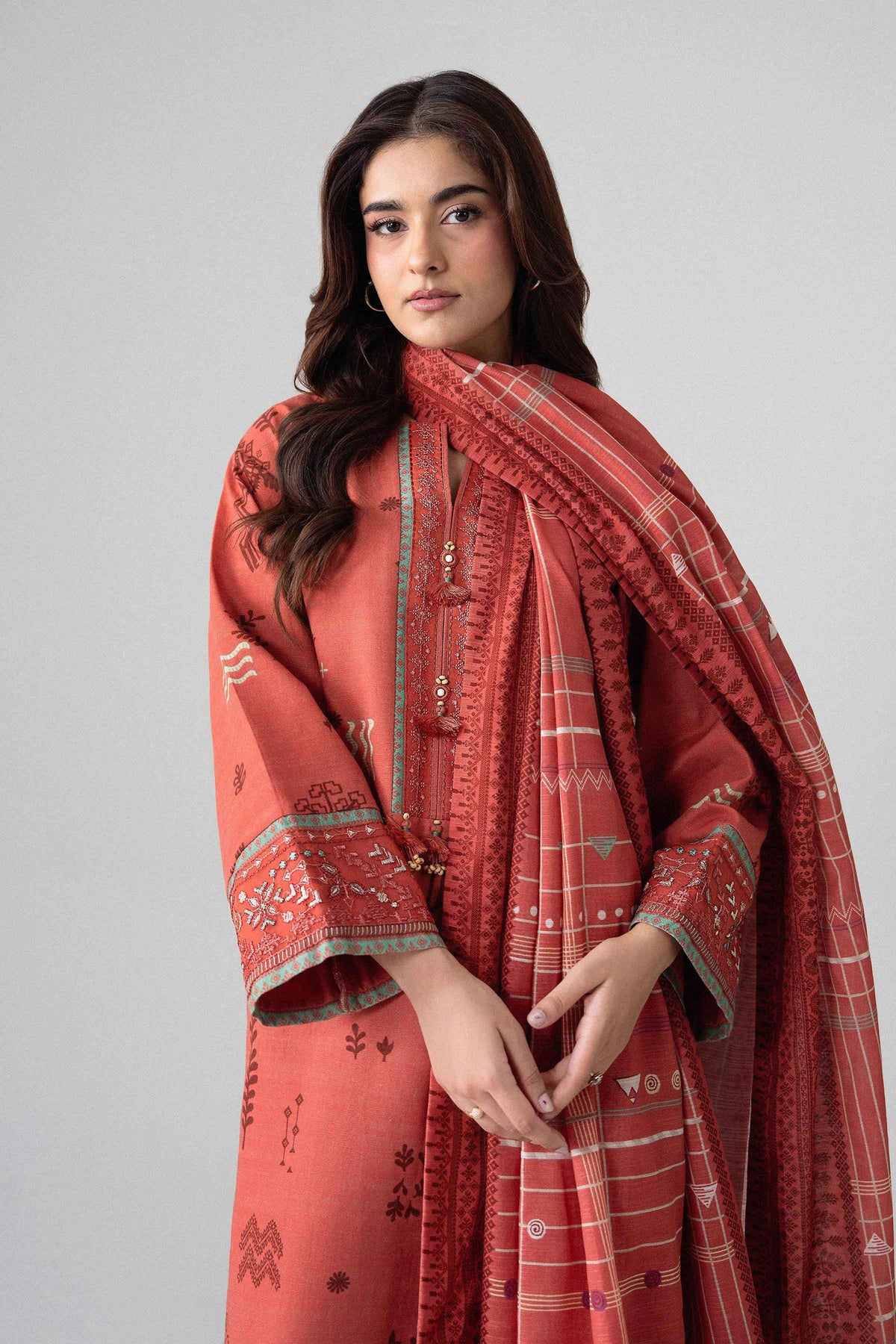 3 Piece - Printed Embroidered Suit - U3PE-NISHA26WV1-17