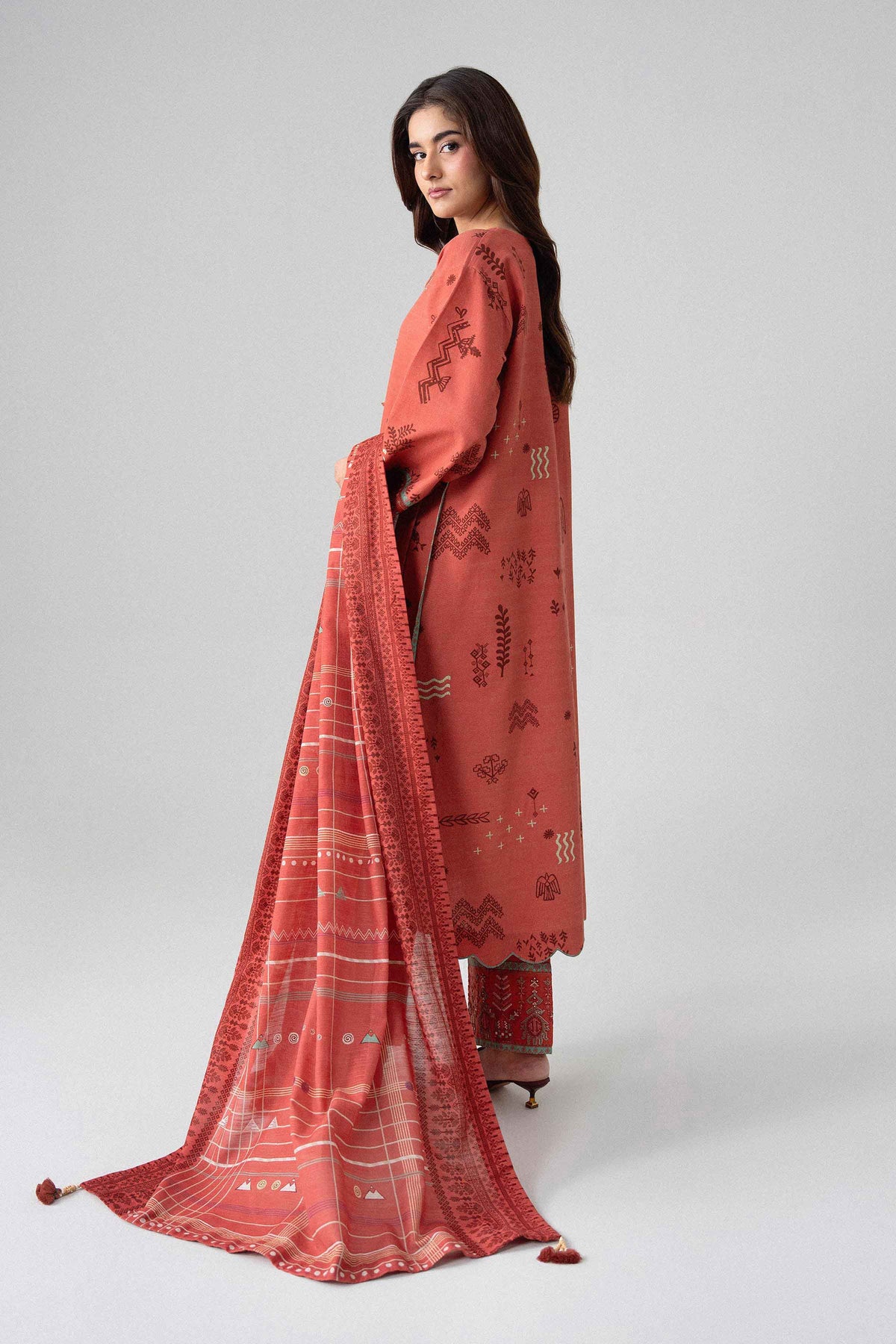 3 Piece - Printed Embroidered Suit - U3PE-NISHA26WV1-17