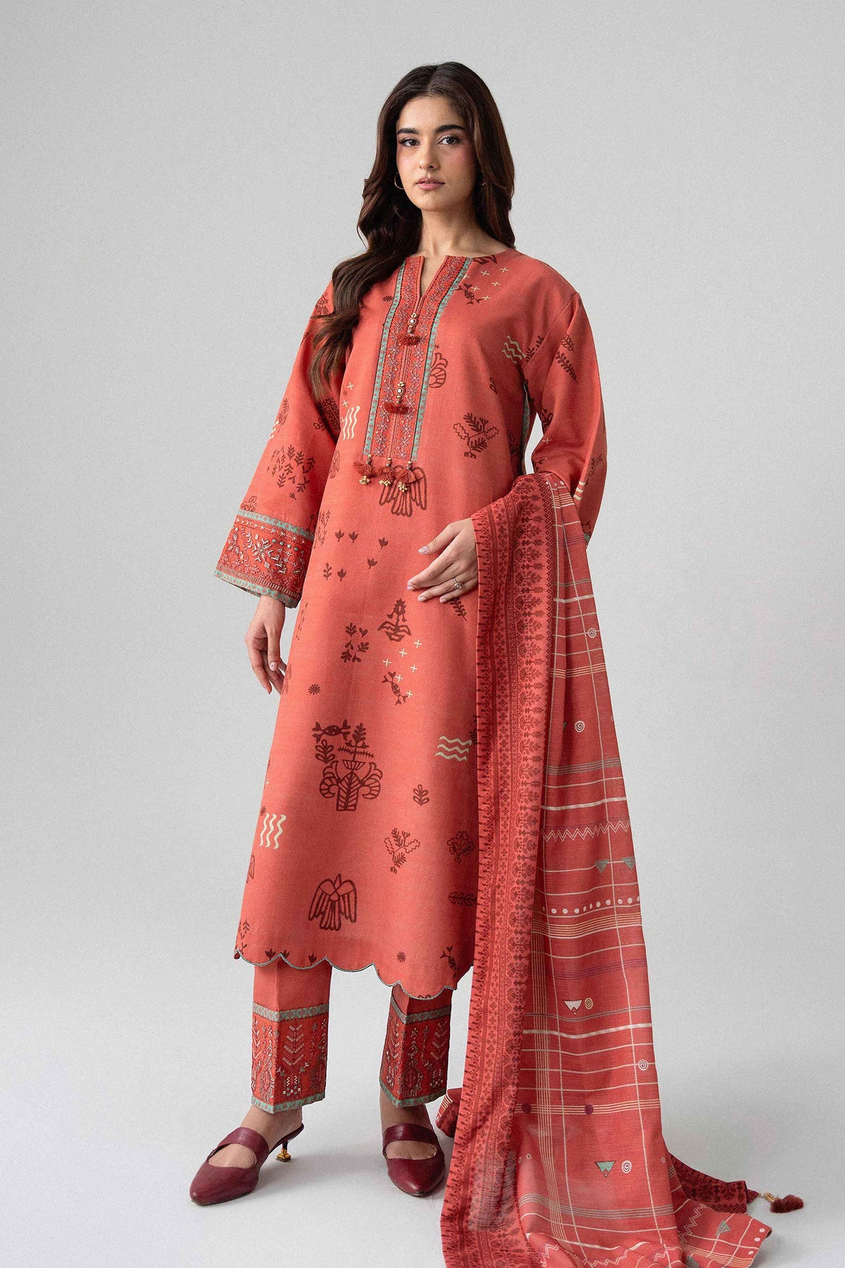 3 Piece - Printed Embroidered Suit - U3PE-NISHA26WV1-17