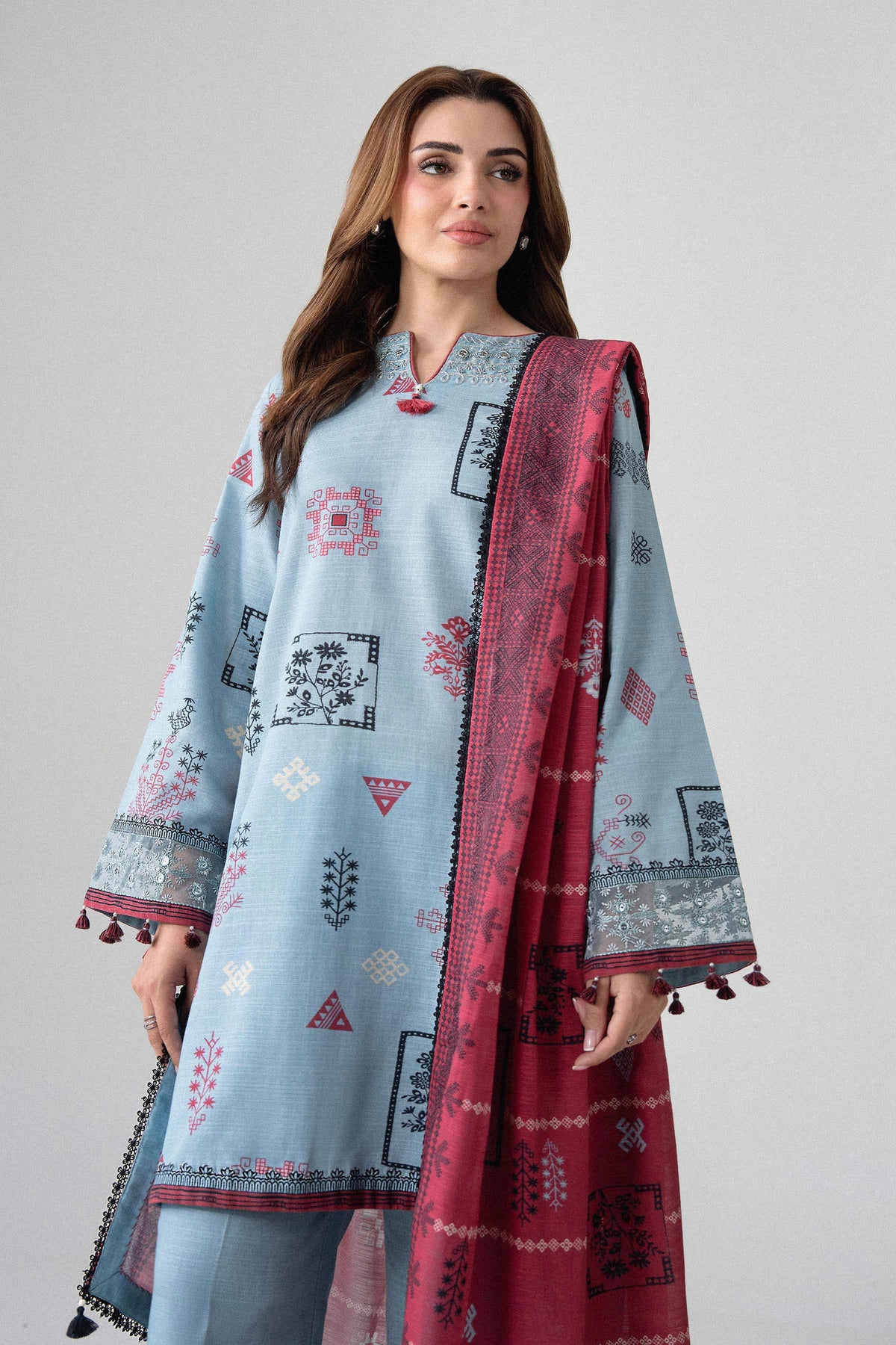 3 Piece - Printed Embroidered Suit - U3PE-NISHA26WV1-19