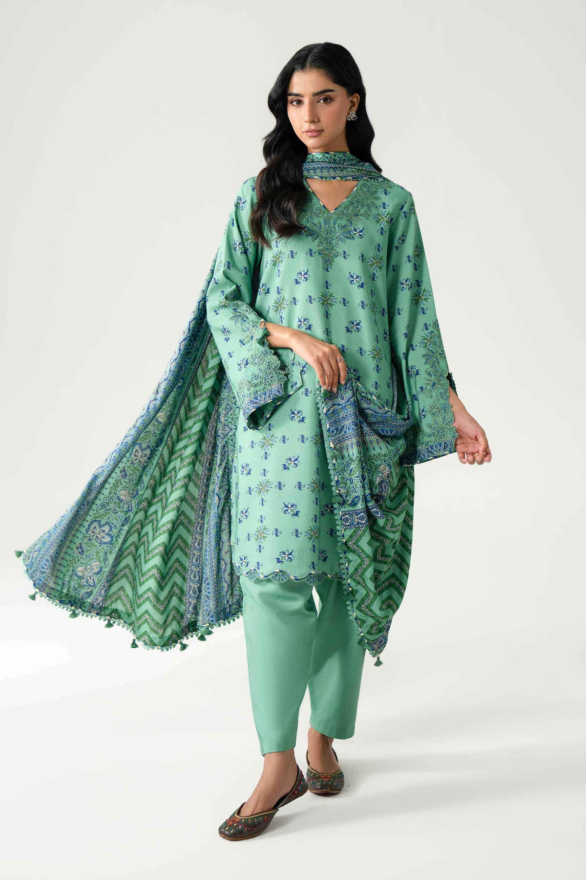 3 Piece - Printed Embroidered Suit - U3PE-NISHA26WV1-2