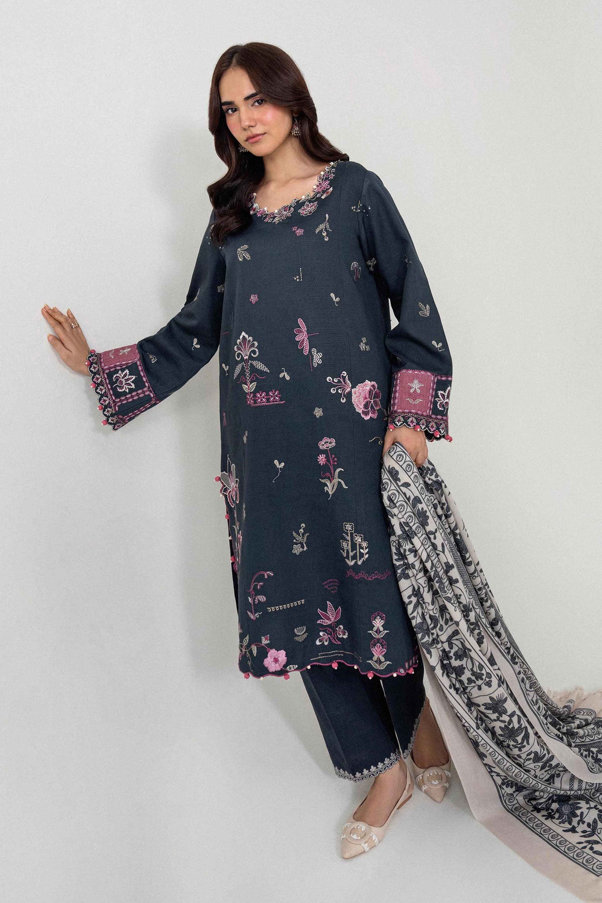 3 Piece - Printed Embroidered Suit - U3PE-NISHA26WV1-207