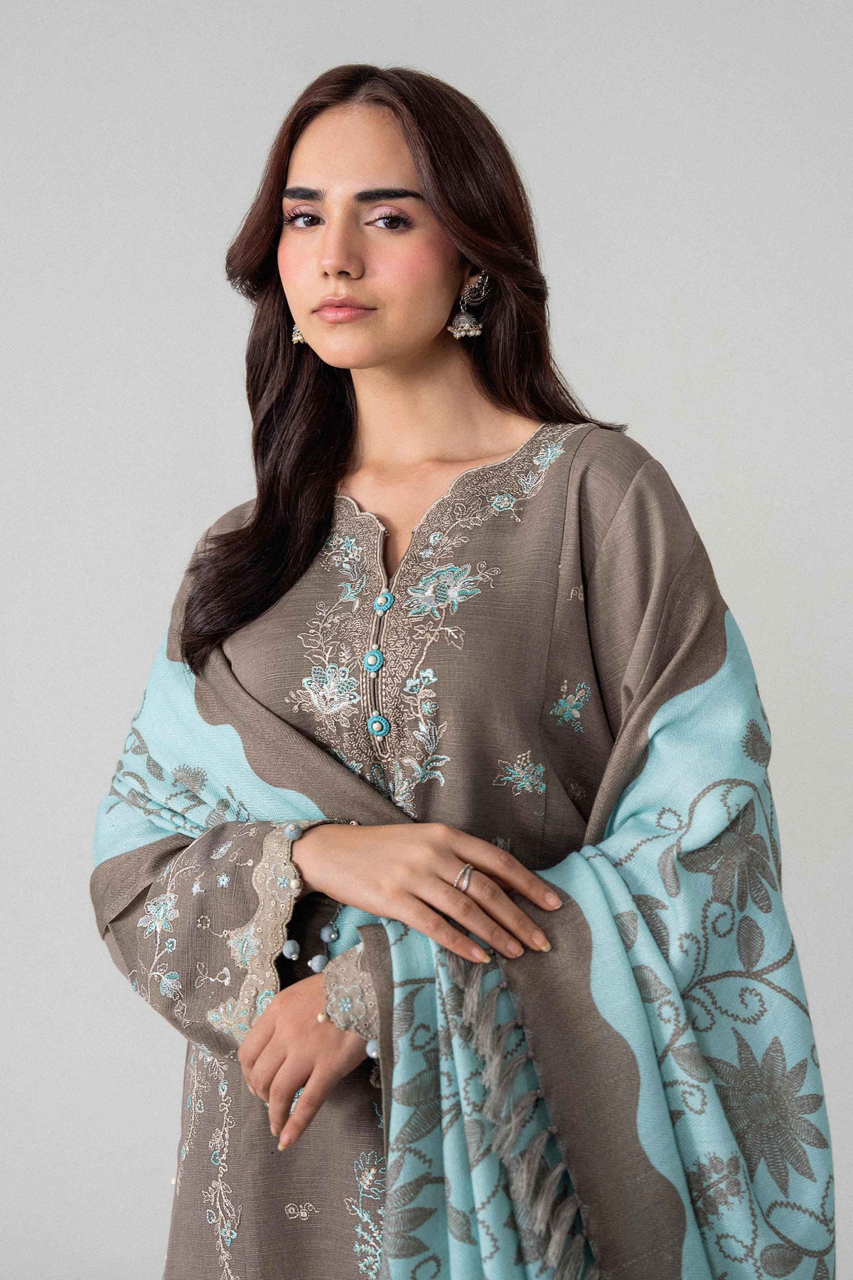 3 Piece - Printed Embroidered Suit - U3PE-NISHA26WV1-210