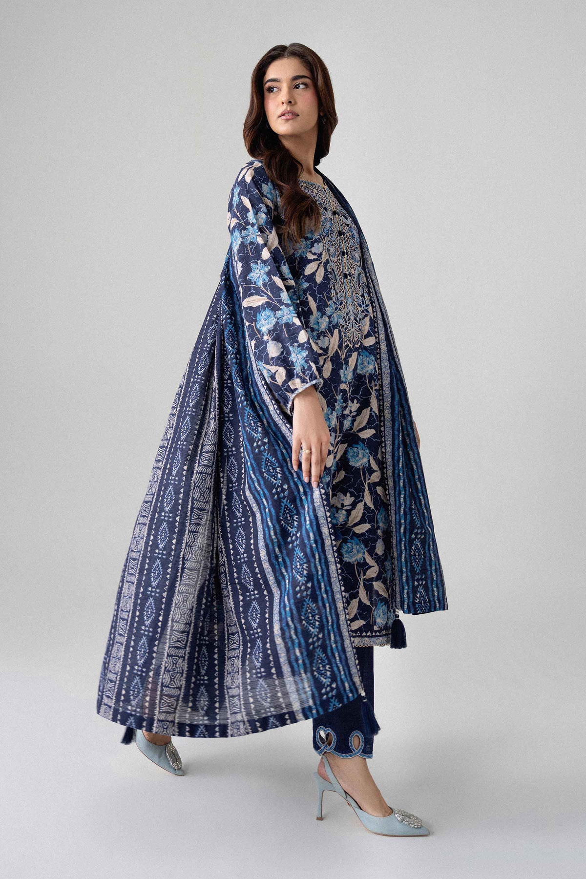 3 Piece - Printed Embroidered Suit - U3PE-NISHA26WV1-22