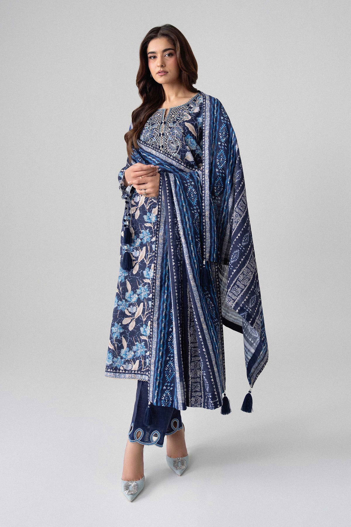 3 Piece - Printed Embroidered Suit - U3PE-NISHA26WV1-22