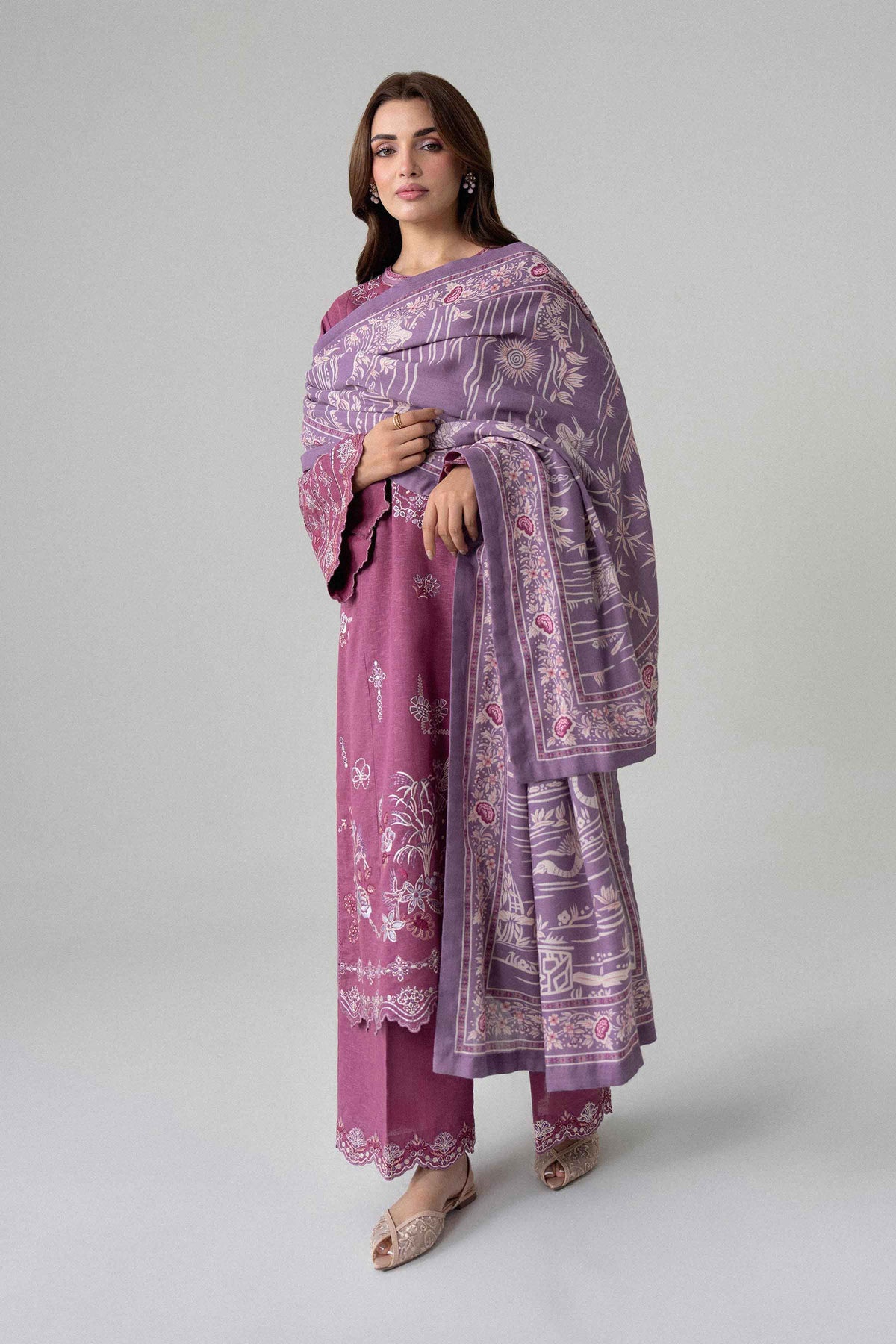 3 Piece - Printed Embroidered Suit - U3PE-NISHA26WV1-223