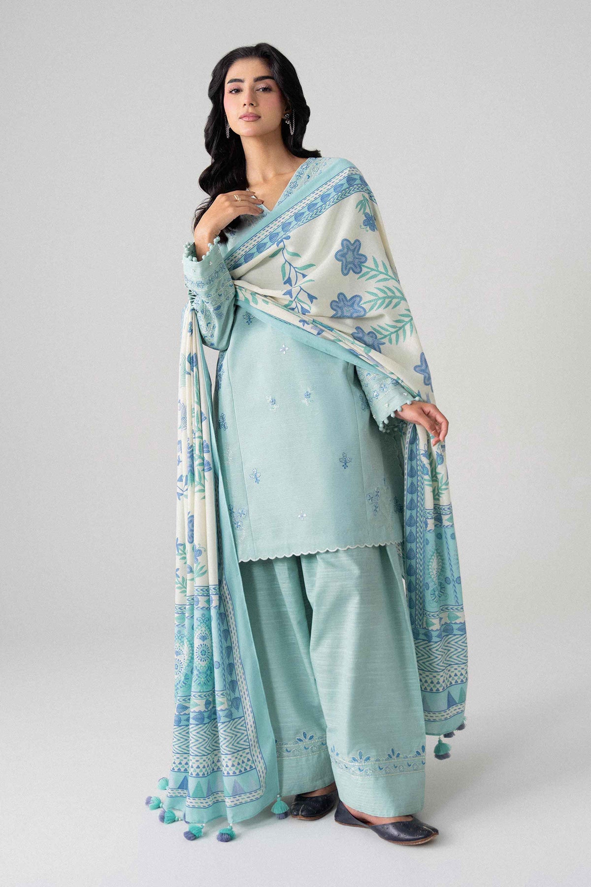 3 Piece - Printed Embroidered Suit - U3PE-NISHA26WV1-226
