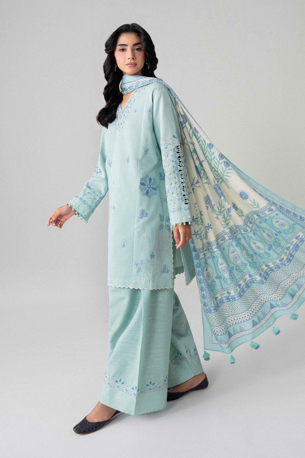 3 Piece - Printed Embroidered Suit - U3PE-NISHA26WV1-226