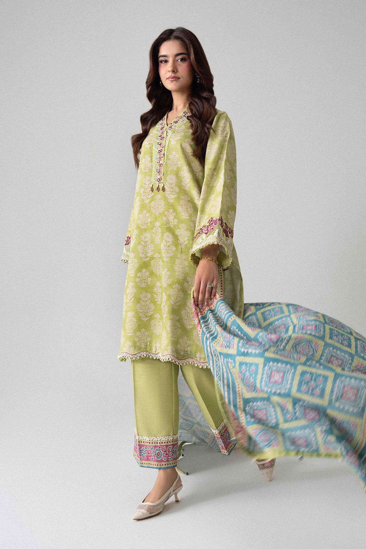 3 Piece - Printed Embroidered Suit - U3PE-NISHA26WV1-23