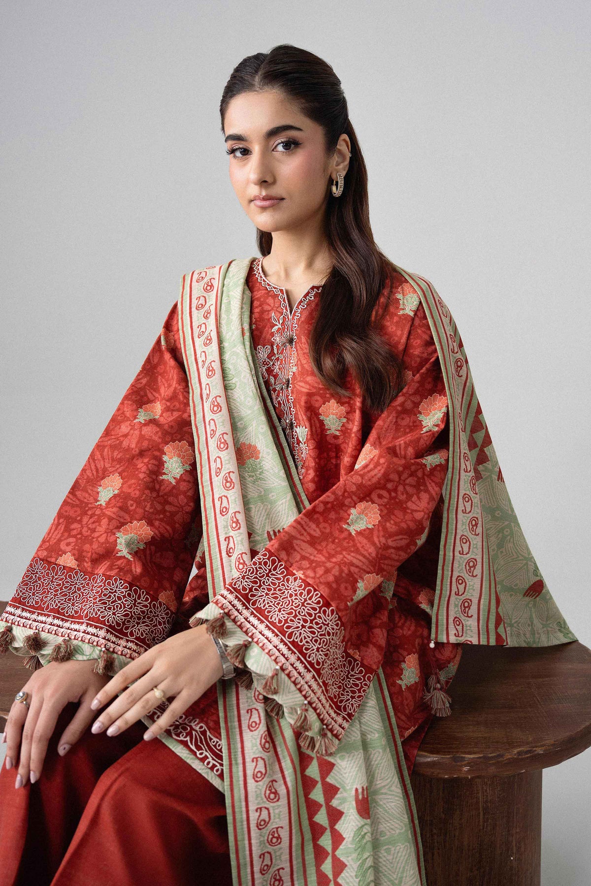 3 Piece - Printed Embroidered Suit - U3PE-NISHA26WV1-25