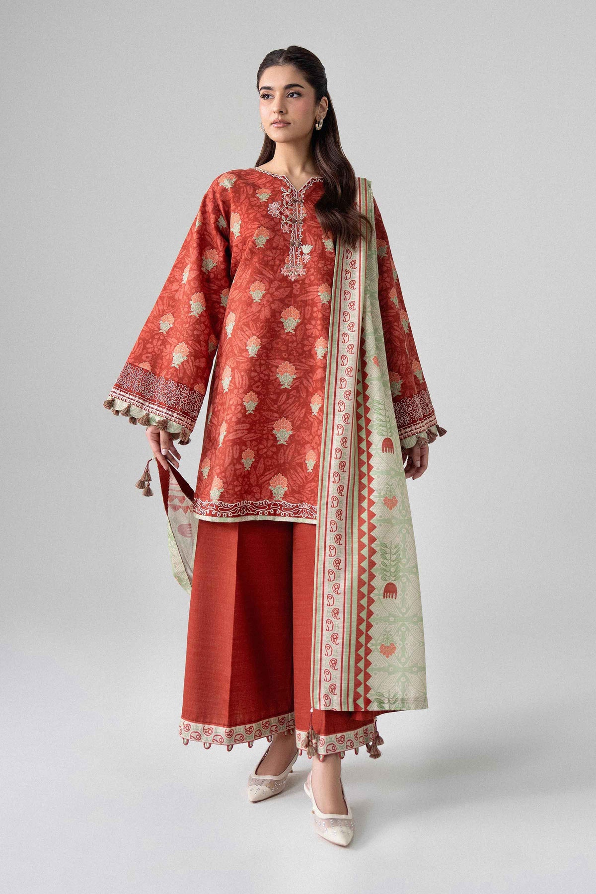 3 Piece - Printed Embroidered Suit - U3PE-NISHA26WV1-25