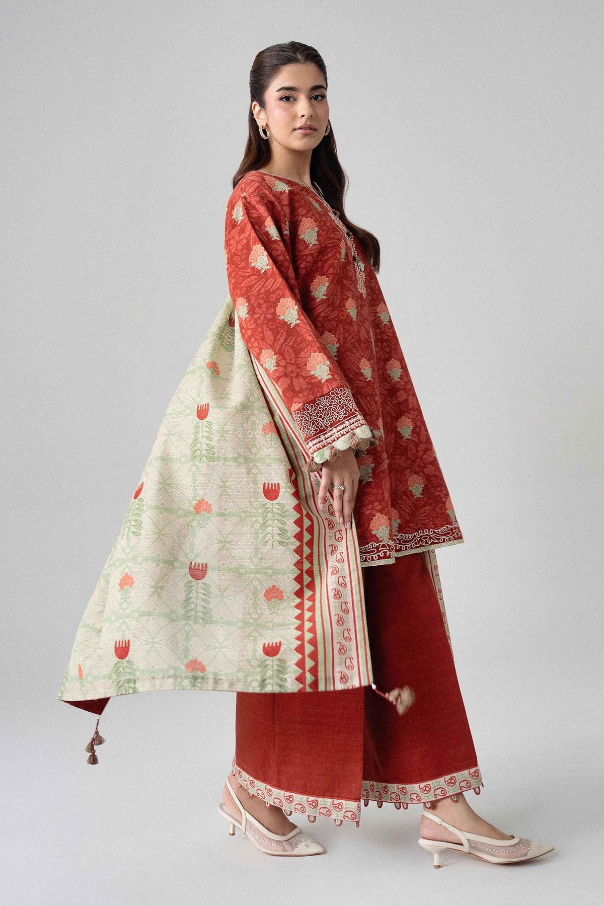 3 Piece - Printed Embroidered Suit - U3PE-NISHA26WV1-25