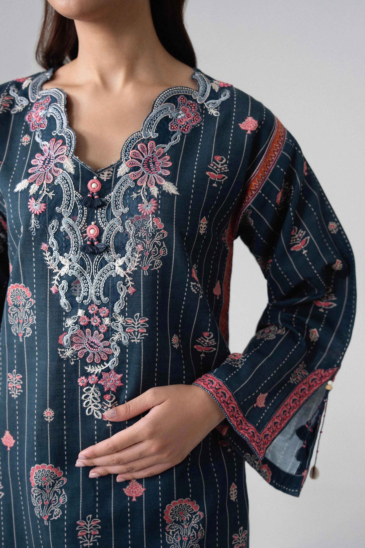 3 Piece - Printed Embroidered Suit - U3PE-NISHA26WV1-28