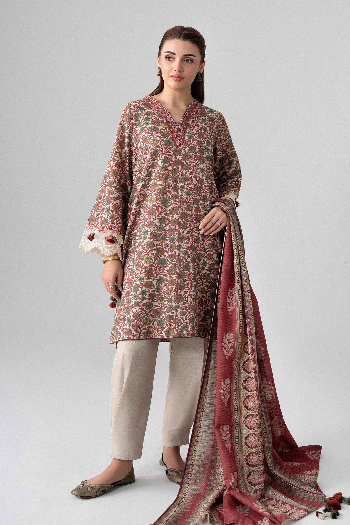 3 Piece - Printed Embroidered Suit - U3PE-NISHA26WV1-29