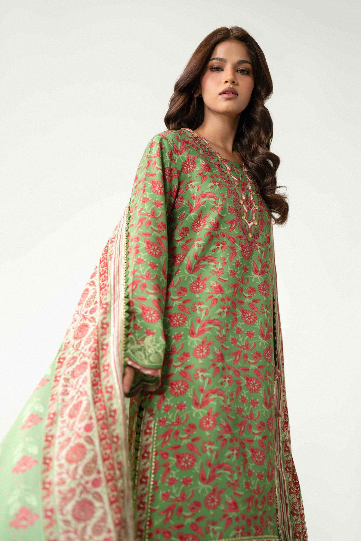3 Piece - Printed Embroidered Suit - U3PE-NISHA26WV1-3
