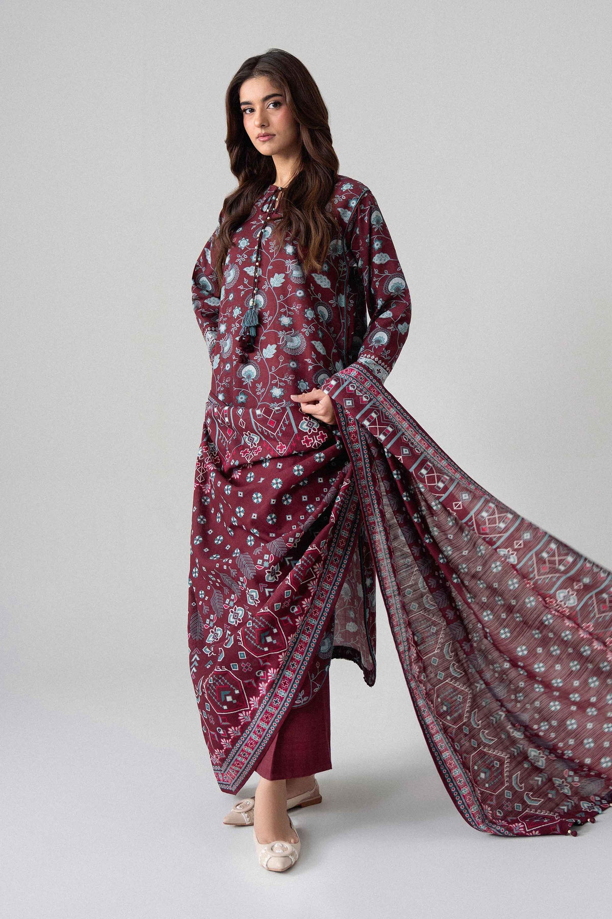 3 Piece - Printed Embroidered Suit - U3PE-NISHA26WV1-31