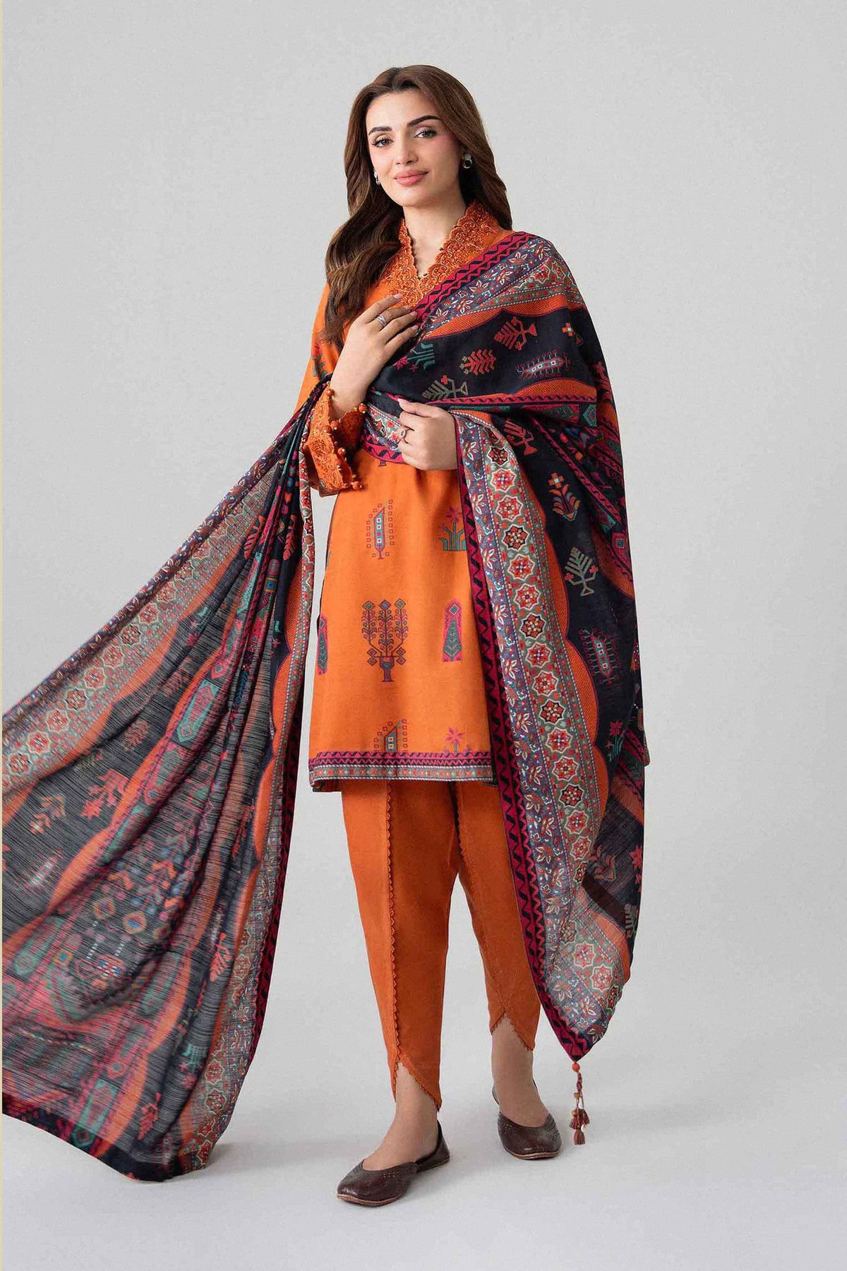 3 Piece - Printed Embroidered Suit - U3PE-NISHA26WV1-32