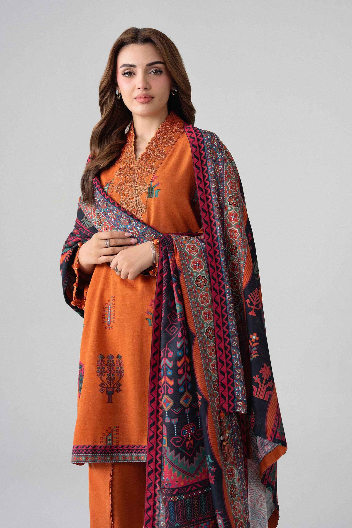 3 Piece - Printed Embroidered Suit - U3PE-NISHA26WV1-32