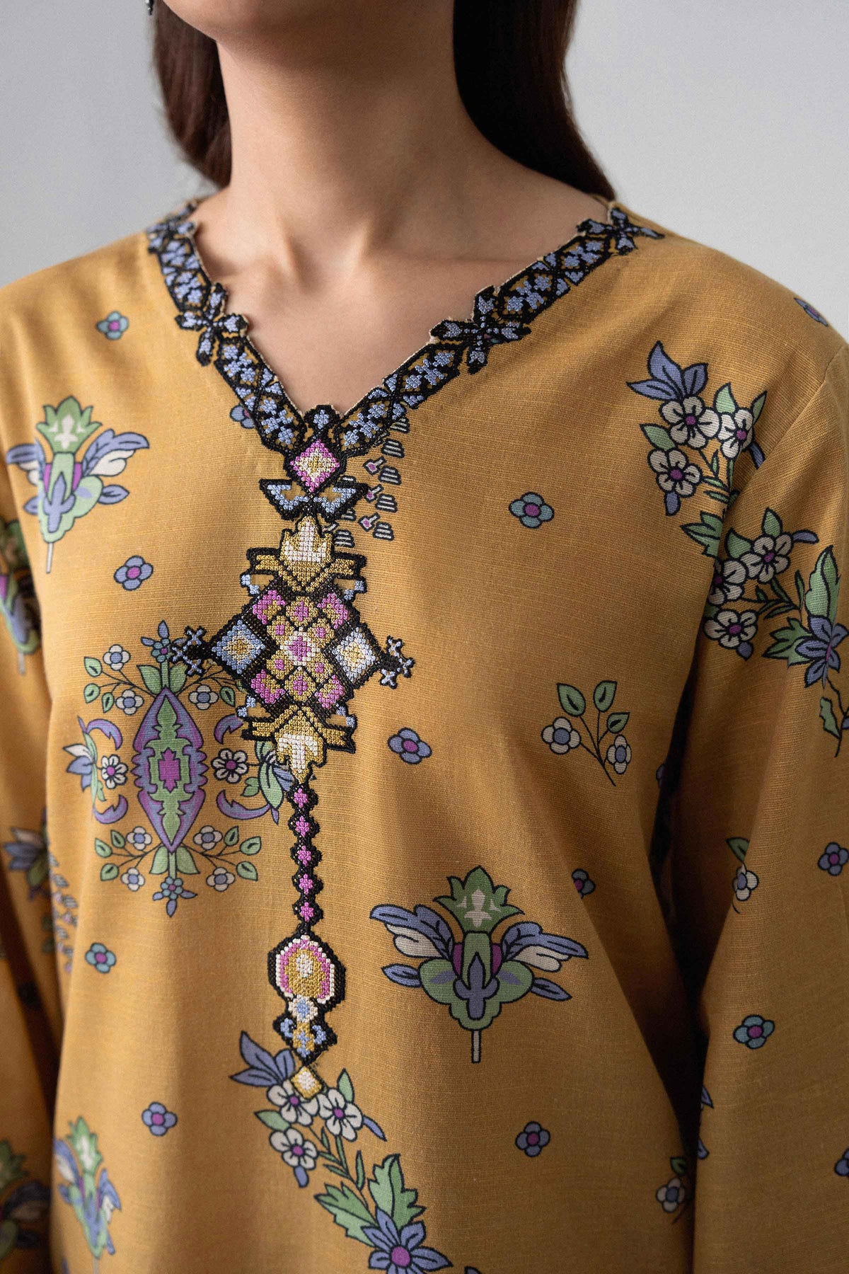 3 Piece - Printed Embroidered Suit - U3PE-NISHA26WV1-35