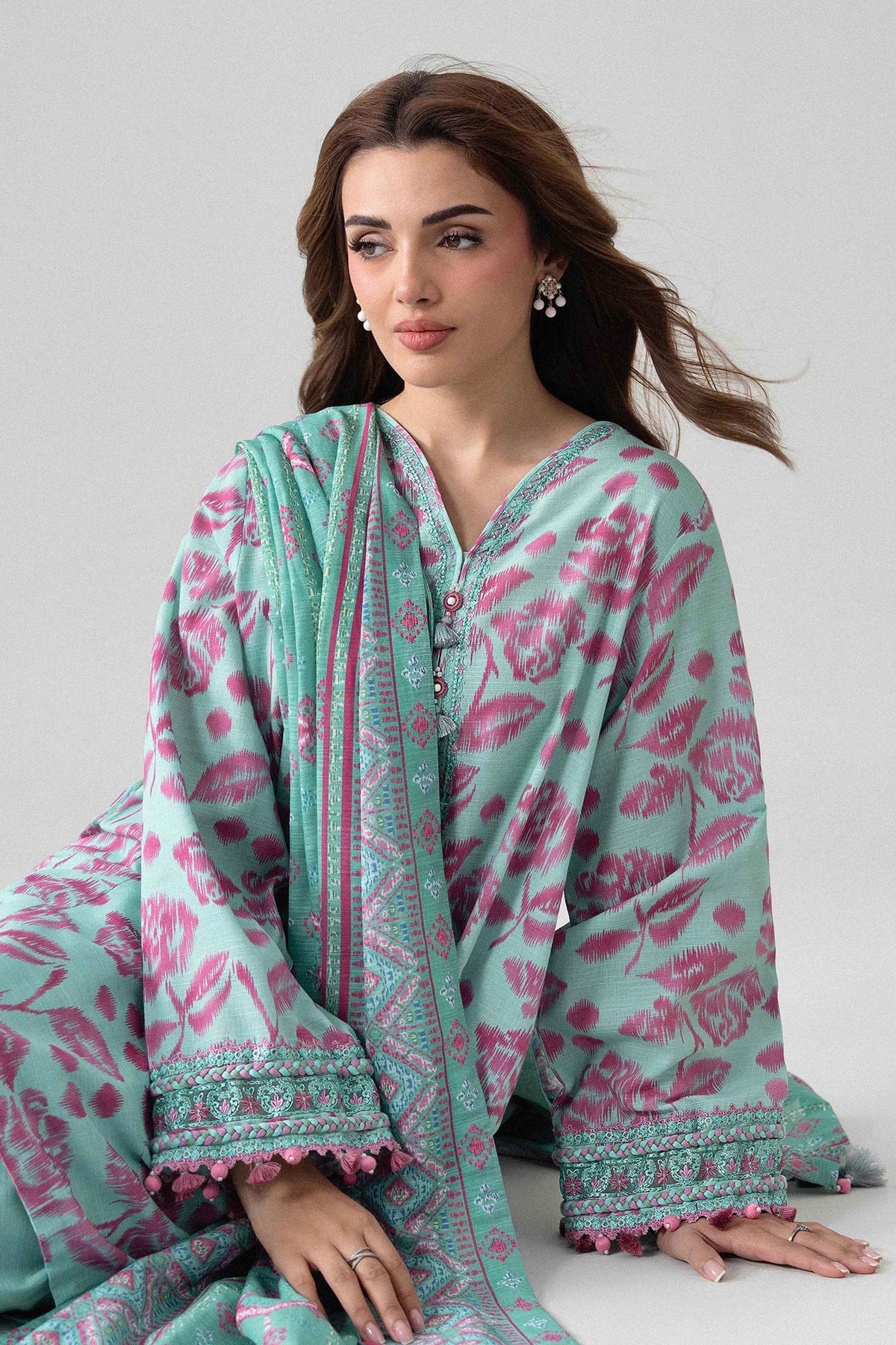 3 Piece - Printed Embroidered Suit - U3PE-NISHA26WV1-36