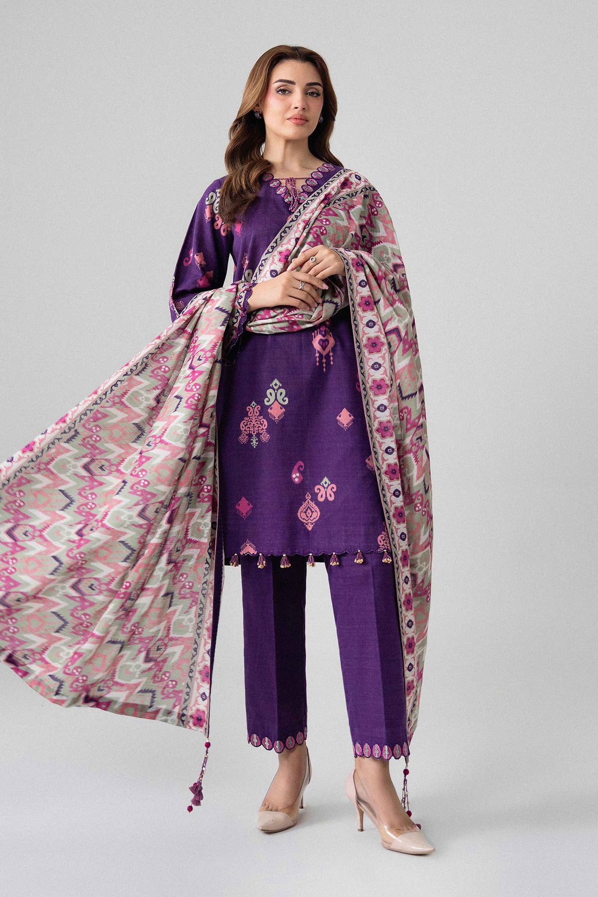 3 Piece - Printed Embroidered Suit - U3PE-NISHA26WV1-37