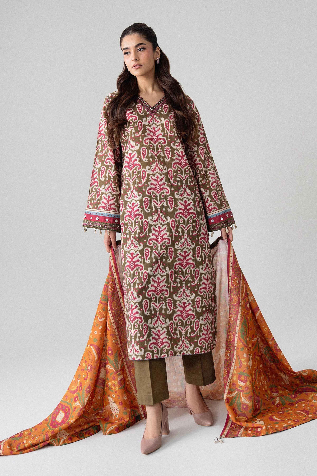 3 Piece - Printed Embroidered Suit - U3PE-NISHA26WV1-38