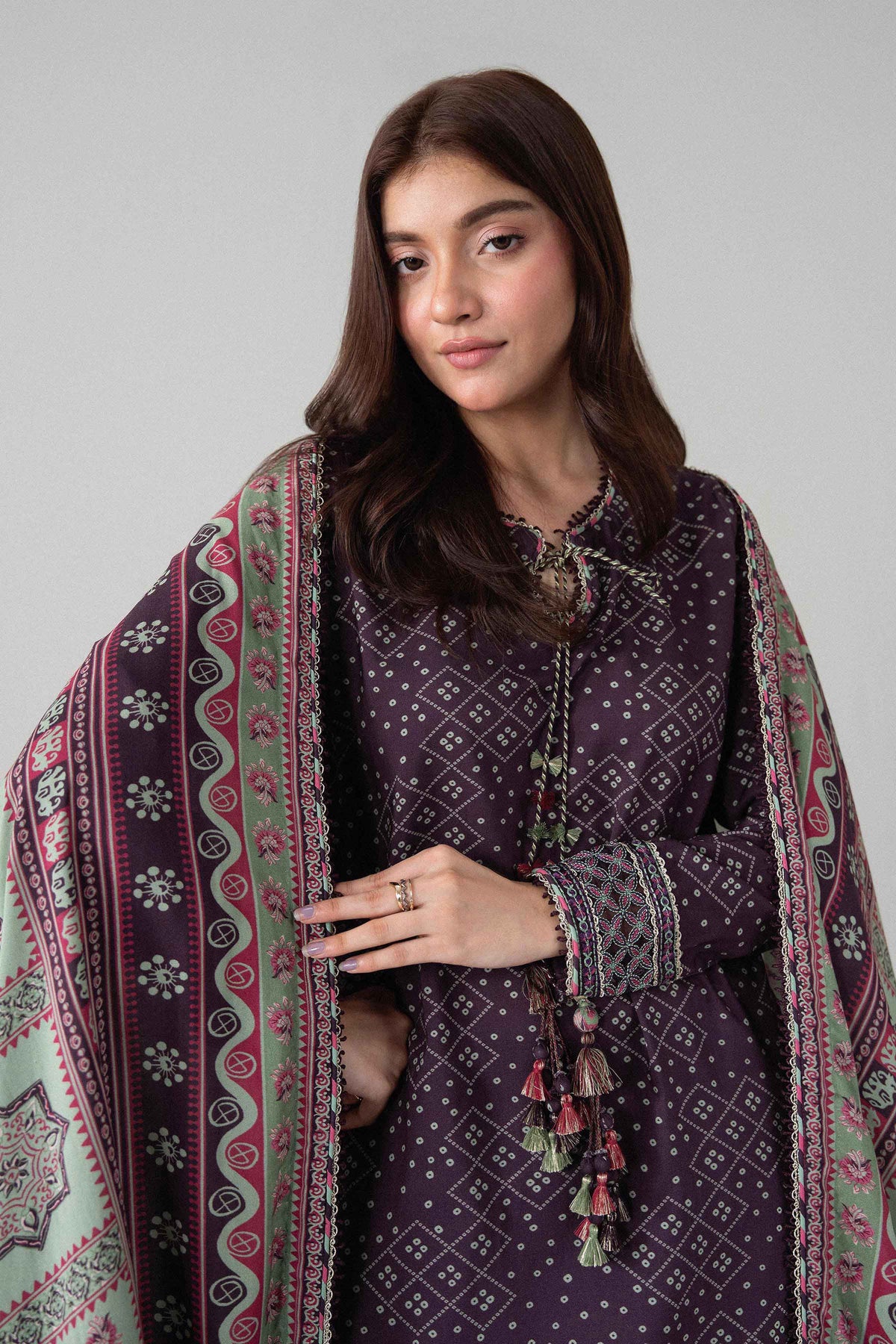 3 Piece - Printed Embroidered Suit - U3PE-NISHA26WV1-4
