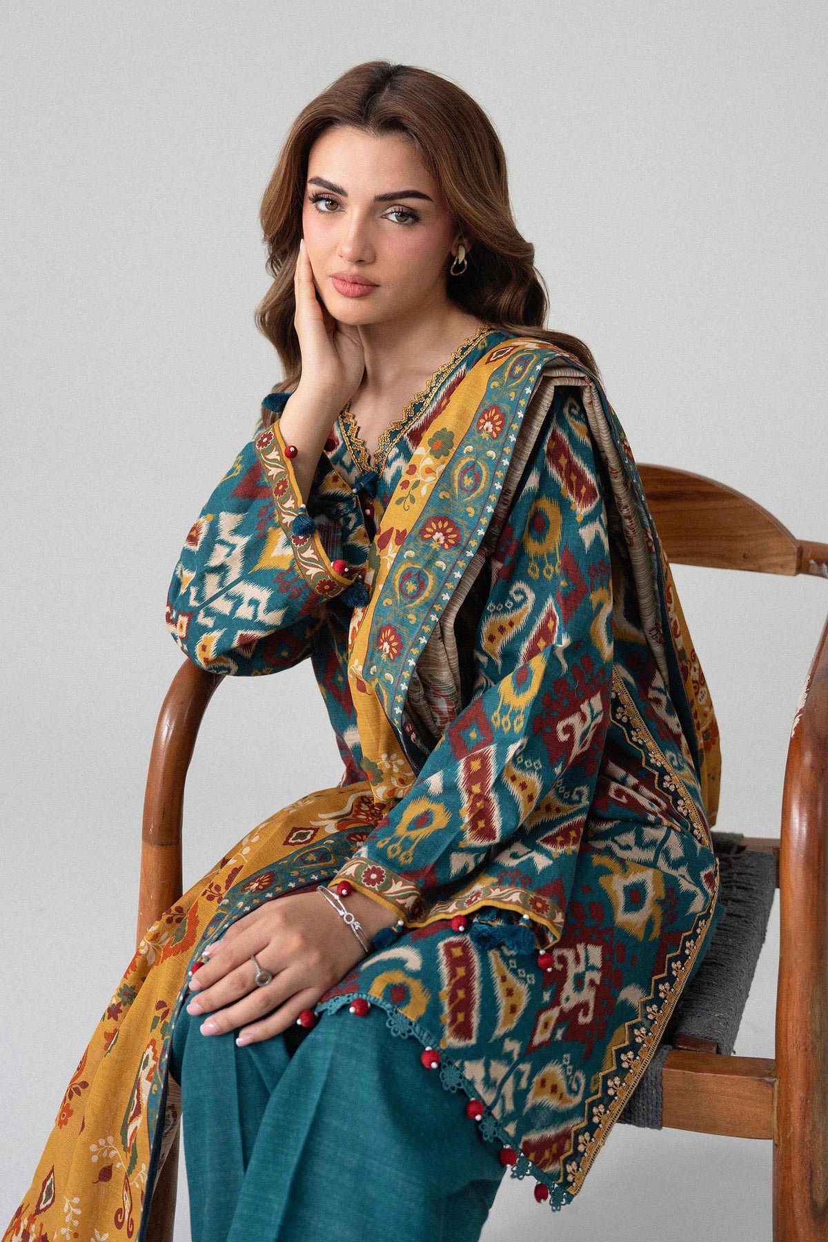 3 Piece - Printed Embroidered Suit - U3PE-NISHA26WV1-40