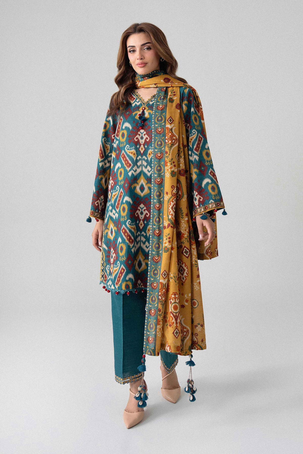 3 Piece - Printed Embroidered Suit - U3PE-NISHA26WV1-40
